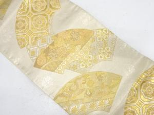 地紙に鶴・華紋織り出し　袋帯